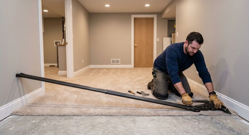 Basement Carpet Stretching in Olathe, KS