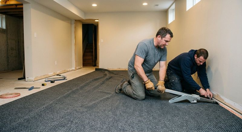 Basement Carpet Stretching in Overland Park, KS